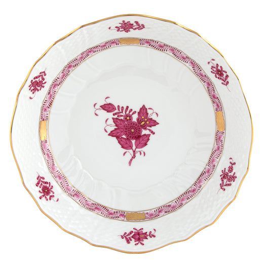 Chinese Bouquet - Raspberry - Scalloped Dinner Bowl 8"