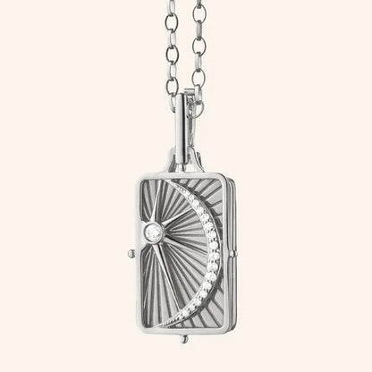 MRK Sun, Moon & Stars Sterling Silver Locket Necklace 32"