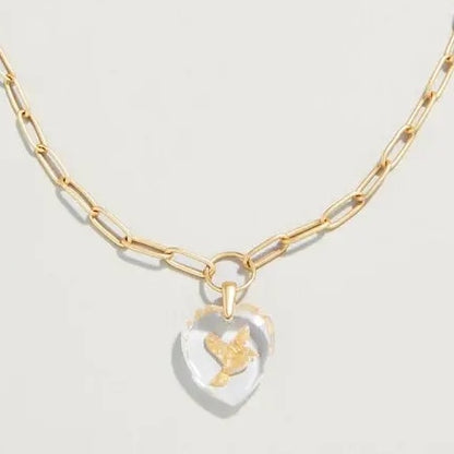 SPT N Hopeful Necklace Gold/Glass 18"