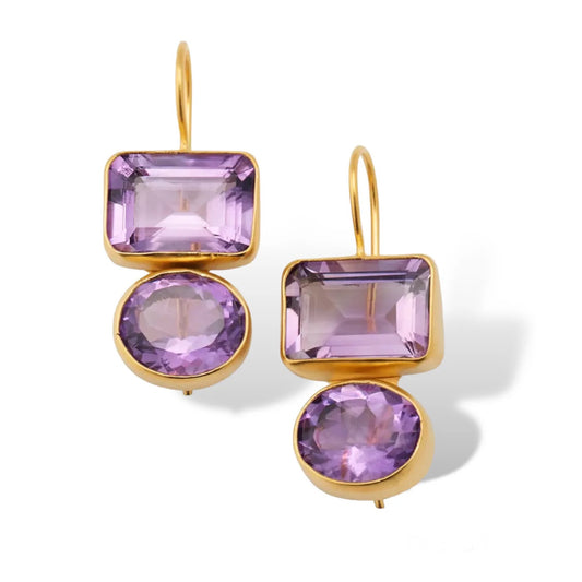 DMD E Middie Earring - Double Amethyst