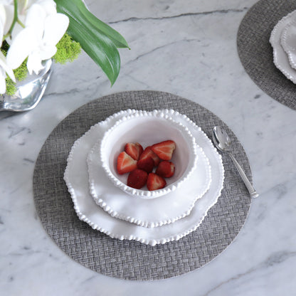 Vida - Indoor/Outdoor Woven Round Placemat - Charcoal - Set of 4