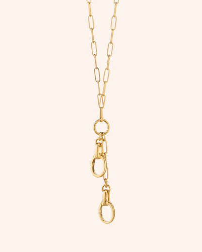 "Design Your Own" 18kt Paperclip Link Charm Chain Necklace, 2 Charm Stations 18"