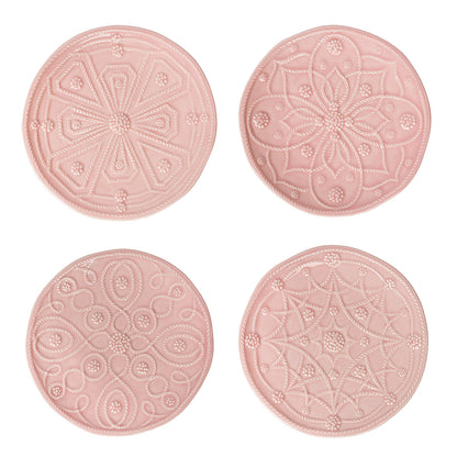 JLK Jardins du Monde - Blush - Cocktail Plate - Assorted Set/4