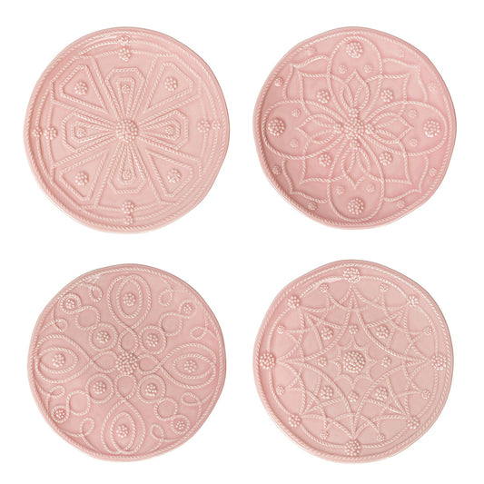 JLK Jardins du Monde - Blush - Cocktail Plate - Assorted Set/4