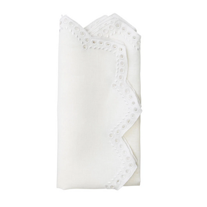 KSB Tapestry Linen Napkin - White 21"