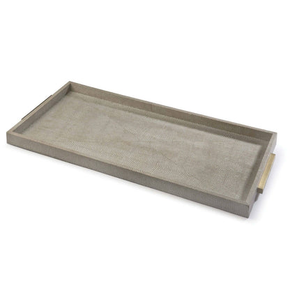 Rectangle Shagreen Boutique Tray - Ivory Grey Python