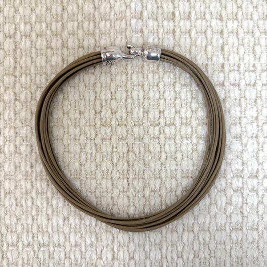 Sand Leather Multi Strand Necklace (Retired)