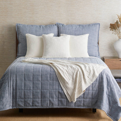 Panama Coverlet in Marine - Queen 96x98