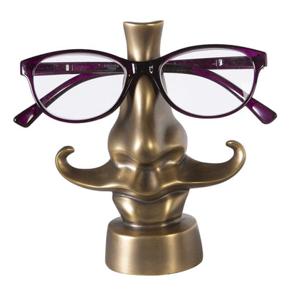 UTM The Eyes Have It - Handlebar Mustache Brass Eyeglass Holder 6"
