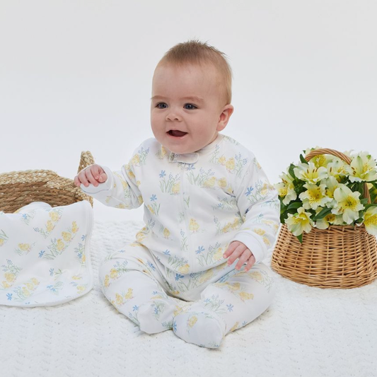 Chicks Print - Zipper Footie -
