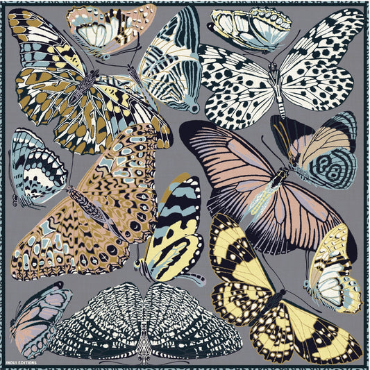 IIE Scarf Etole 130 - Papillions - Grey