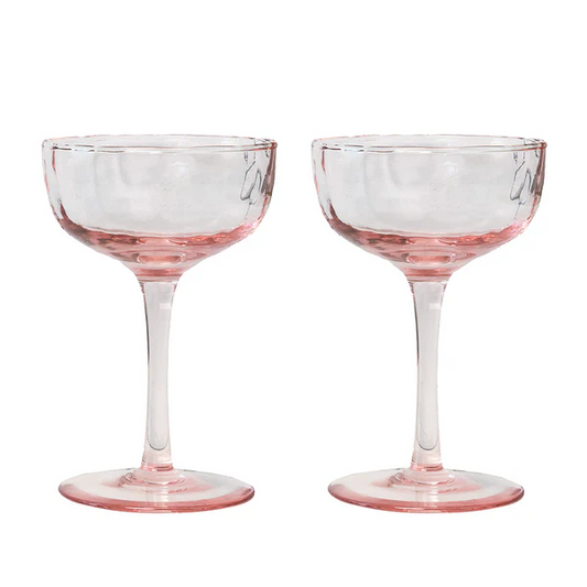 JLK Puro Glass - Blush - Cocktail Coupe 7.5oz - Set/2