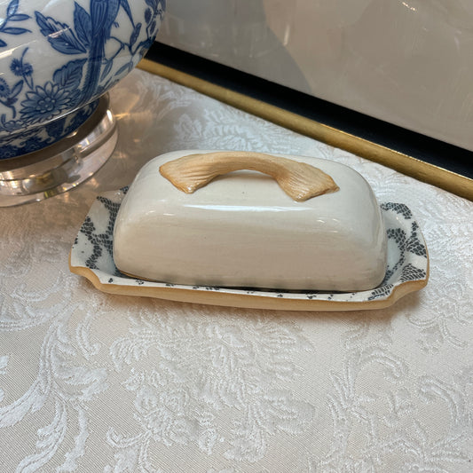 TFC Covered Butter Dish - Ivory & Fern Charcoal