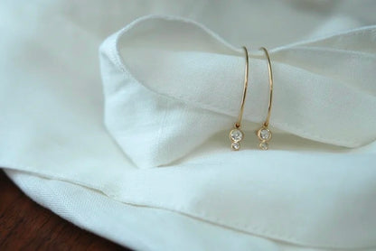 No. 345 Diamond Double Drop Hoops