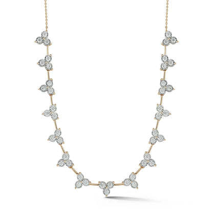 DRD N - Ava Bea Interval Trio Tennis Necklace .69tcw, 14KYG, 16"
