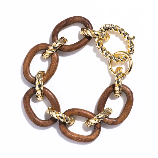 Earth Goddess - Link Bracelet - 7" - Teak