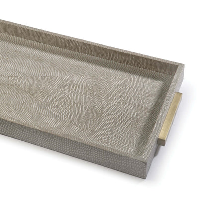 Rectangle Shagreen Boutique Tray - Ivory Grey Python
