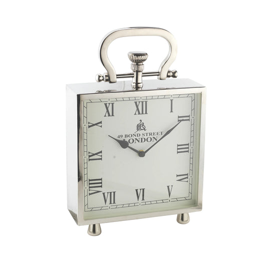 Large Nickel Square Clock