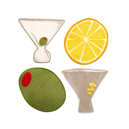 PCK Martini Cocktail Napkins - Set of 4