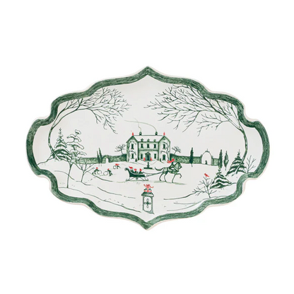 Country Estate - Winter Frolic - Evergreen - Gift Tray 7.25"