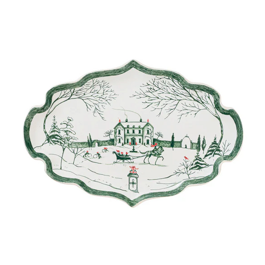 Country Estate - Winter Frolic - Evergreen - Gift Tray 7.25"