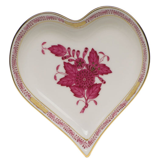 Chinese Bouquet - Raspberry - Small Heart Tray 4"