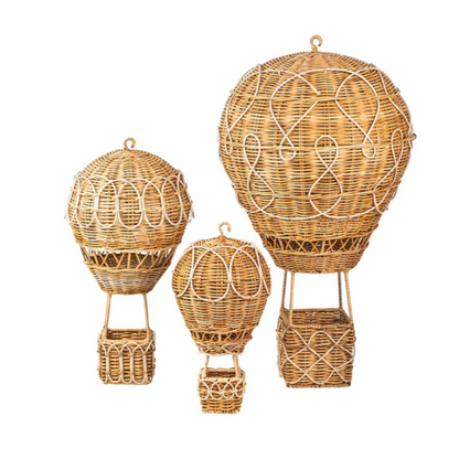 Provence Rattan - Whitewash - Hot Air Balloon - Medium 20"