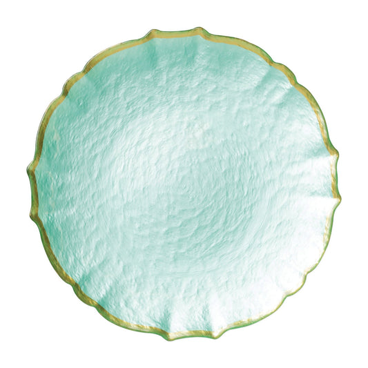 VTR Baroque Glass - Charger - Aqua - 13"