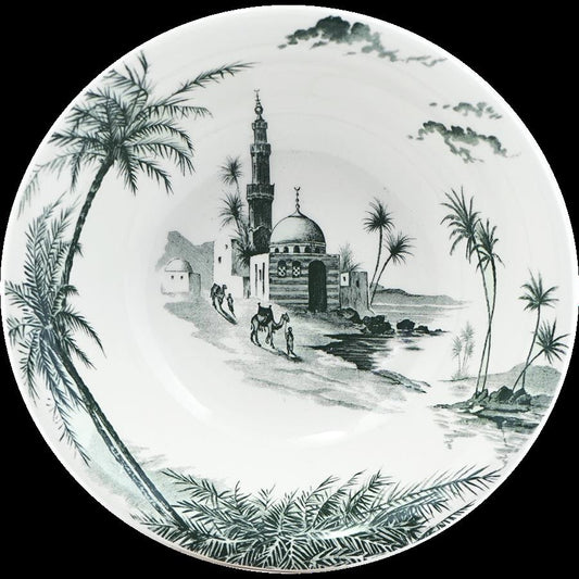 Les Depareillees - Vues d'Orient - Green - US Cereal Bowl 6.5"