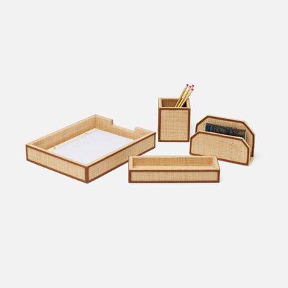 Hanford Natural & Saddle Desk Accessory Set