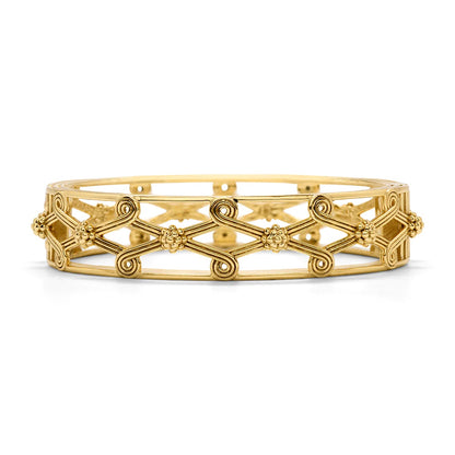 CDW B Monique - Lattice Hinged Bangle in Gold