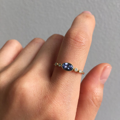 JKD R - Ceylon Sapphire Dew Ring; 14kt YG; 7