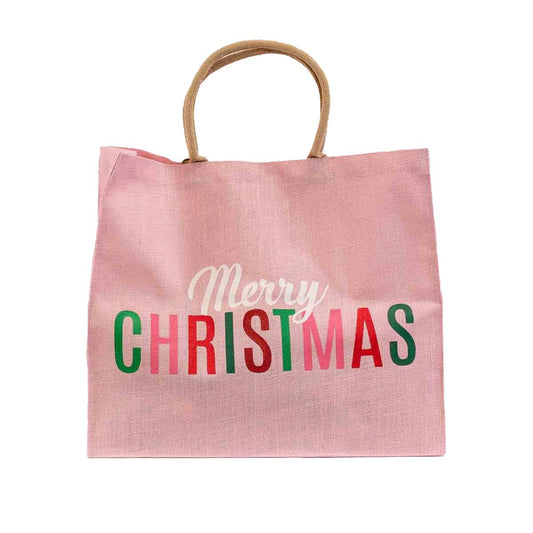 TRS Merry Christmas Candy Carryall Tote Pink/Multi