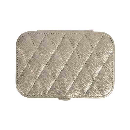 Leah Quilted Travel Jewelry Organizer - Gold