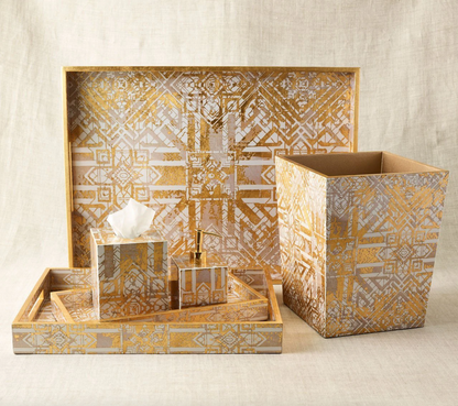 KSB Distressed Champagne Waste Basket