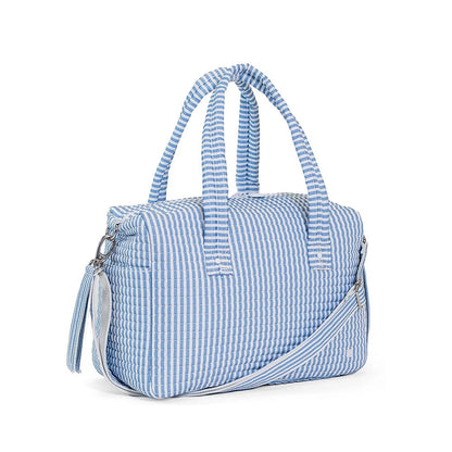 Quilted Stroller Bag Bundle - 3 Pc Set - Pimlico Stripe - Chambray