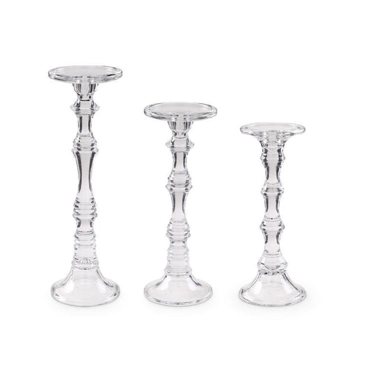 KKI Slender Glass Candleholders - Set/3