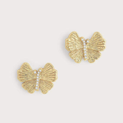 Butterfly - Stud Gold Earrings