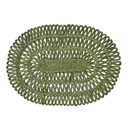 Straw Loop Oval Placemat - Seagrass
