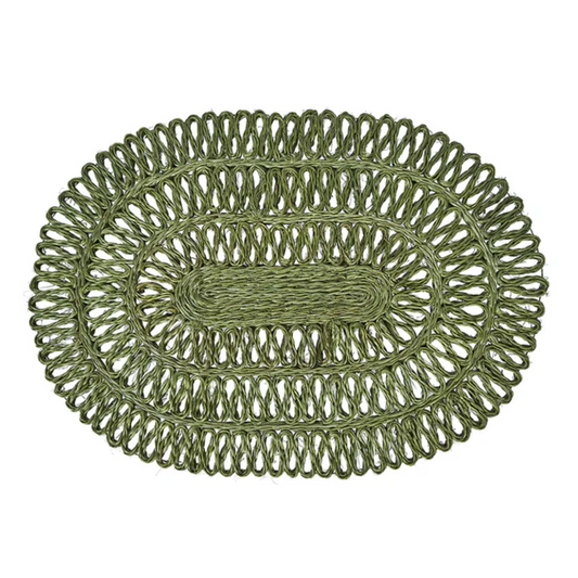 Straw Loop Oval Placemat - Seagrass