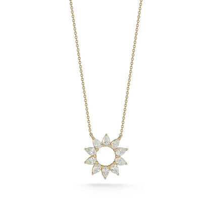 Taylor Elaine Pear Flower Necklace - 14kt Gold