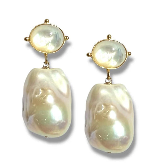 DMD E Baroque Pearl Drop Earrings