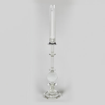 Crystal Glass Candle Holder "Ball" with Shade - Large