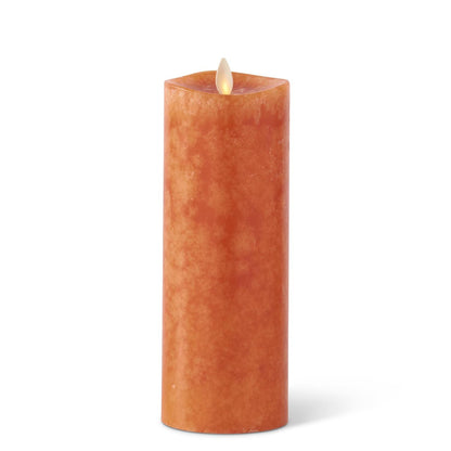 Orange Wax Luminara Tall Indoor Pillar - 8.75"