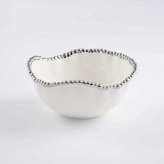 PPB Silver Salerno - Medium Round Salad Bowl (1719W)