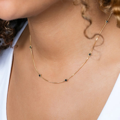 Textile Black Diamond Necklace in 18k Gold