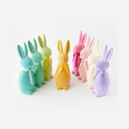 Flocked Button Nose Bunny - Medium 16"