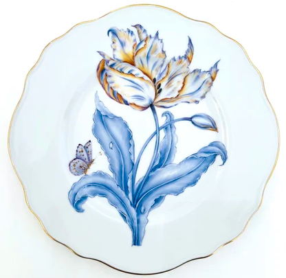 Botanical Treasures - Salad Plate - Blue Tulip - 8"