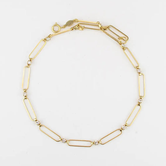 LVP N Paperclip Chain Crystal Necklace