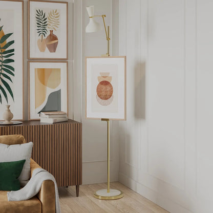 Clare Floor Easel - Modern Brass & Lily